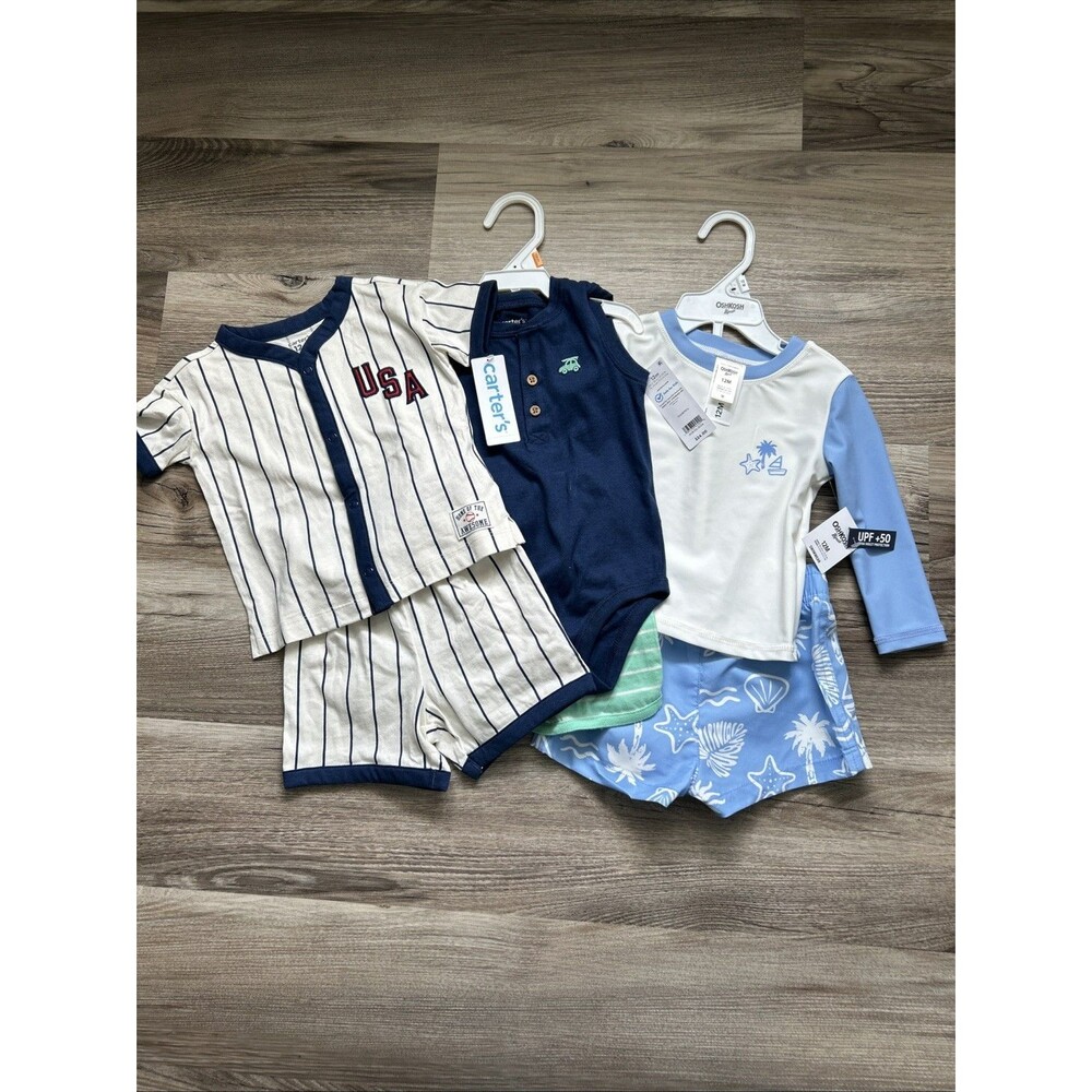 NWT Carters OskKosh Baby Boy 12 Months 6 Piece Summer Bundle